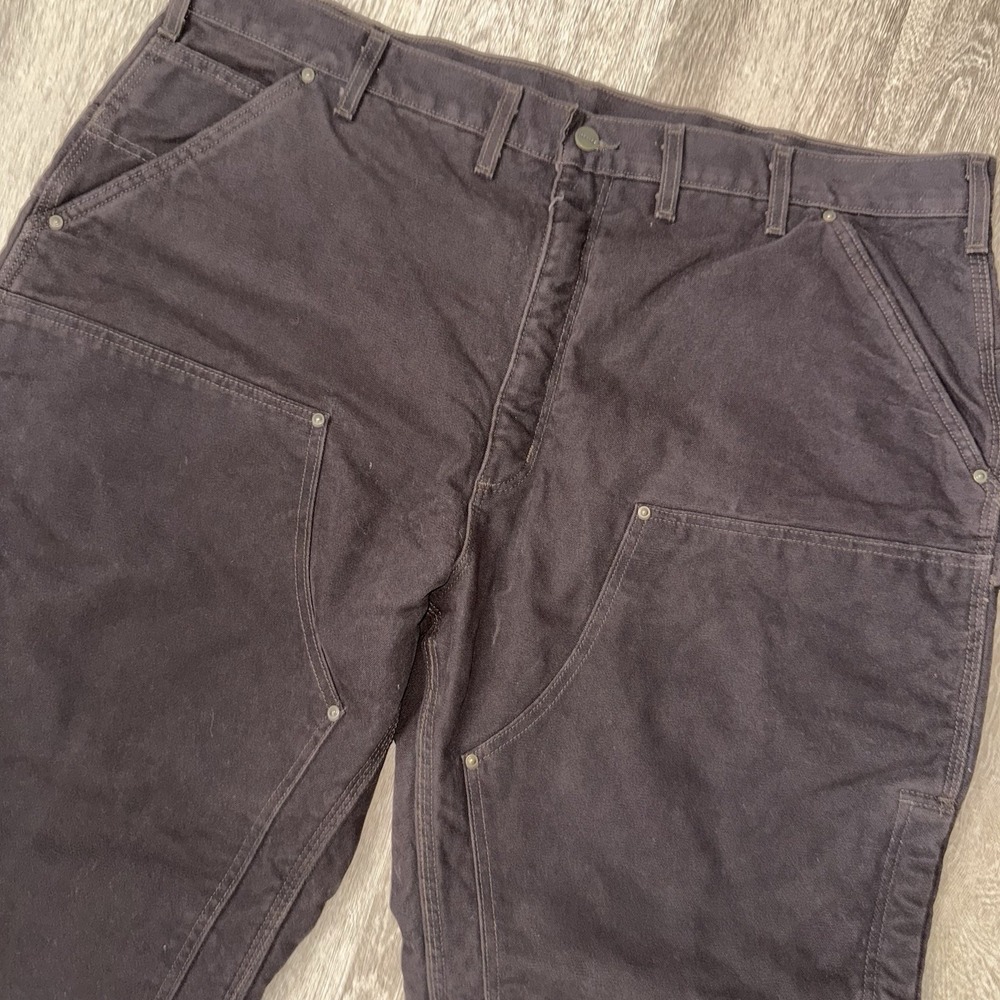 NEW‎ Carhartt Sandstone Duck Quilt Lined Double Knee Pants Men's 44x32 Brown
